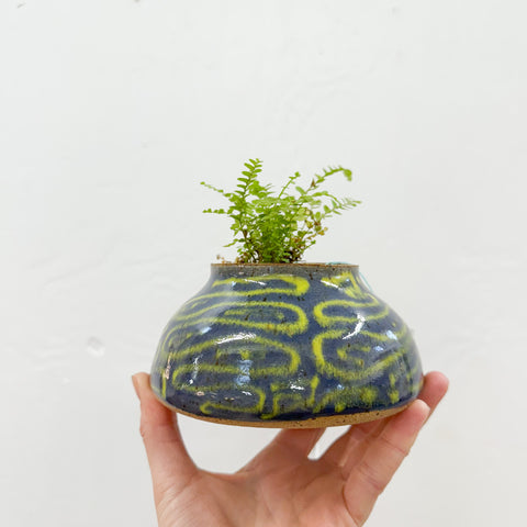 Overlaid Vase in Lapis/Chartreuse