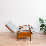 Milo Baughman Style Recliner - New Leather Upholstery