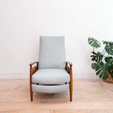 Milo Baughman Style Recliner - New Leather Upholstery