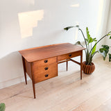 Mid Century Walnut Asymmetrical Desk