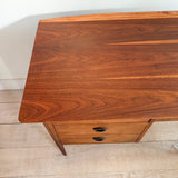 Mid Century Walnut Asymmetrical Desk