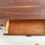 Mid Century Walnut Asymmetrical Desk