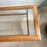 Mid Century Sculpted Glass Top Coffee Table