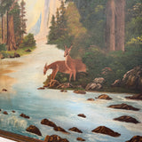 Mid century deer painting