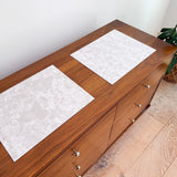 Mid Century Low Dresser w/ Faux Stone Top