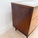 Mid Century Low Dresser w/ Faux Stone Top