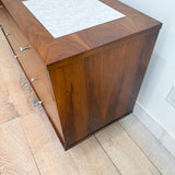 Mid Century Low Dresser w/ Faux Stone Top