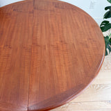 Danish Teak Round Dining Table w/ 2 Leaves