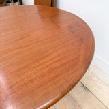 Danish Teak Round Dining Table w/ 2 Leaves