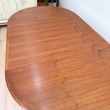 Danish Teak Round Dining Table w/ 2 Leaves