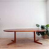 Danish Teak Round Dining Table w/ 2 Leaves