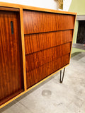 Mid Century Mahogany Louvered Front Sideboard