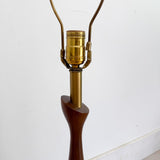 Mid Century Walnut/Brass Table Lamp