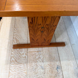 Danish Teak Tile Top Dining Table w/ Drop Down Leaves