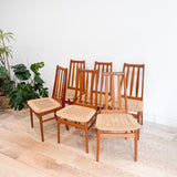 Set of 6 Danish Teak Rope Chairs