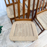 Set of 6 Danish Teak Rope Chairs