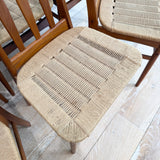 Set of 6 Danish Teak Rope Chairs