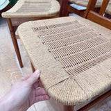 Set of 6 Danish Teak Rope Chairs