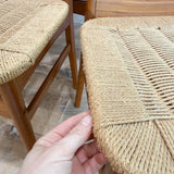 Set of 6 Danish Teak Rope Chairs
