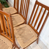 Set of 6 Danish Teak Rope Chairs