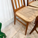 Set of 6 Danish Teak Rope Chairs