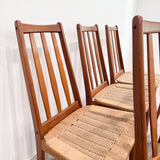 Set of 6 Danish Teak Rope Chairs