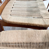 Set of 6 Danish Teak Rope Chairs