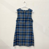 90s LIMITED Blue Plaid Mini Dress- Small
