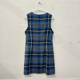90s LIMITED Blue Plaid Mini Dress- Small