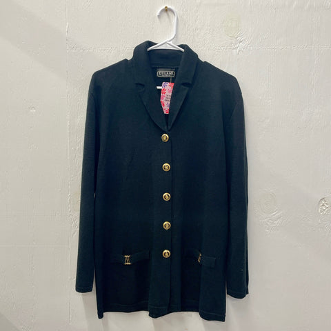 90s DYLANI Black Knit Blazer Sweater- M/L
