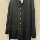 90s DYLANI Black Knit Blazer Sweater- M/L