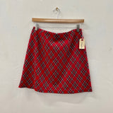 90s Argyle Plaid Red Skirt