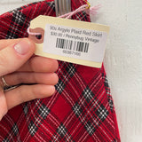 90s Argyle Plaid Red Skirt