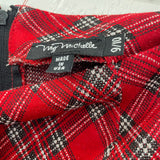 90s Argyle Plaid Red Skirt