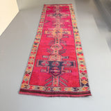 Vintage Turkish Pink/Red Runner 3'2x10'2