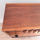 Mid Century Sculpted Walnut Highboy Dresser
