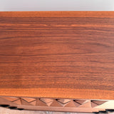Mid Century Sculpted Walnut Highboy Dresser