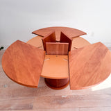 Danish Cherry Sliding Expandable Table with Pop Out Leaves by Skovby
