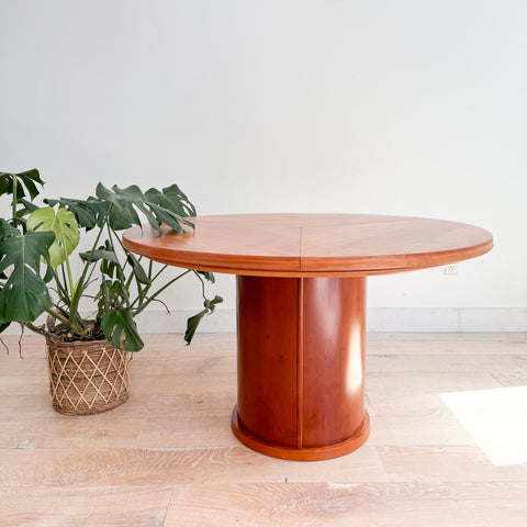 Danish Cherry Sliding Expandable Table with Pop Out Leaves by Skovby