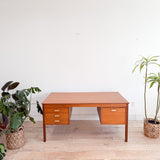 Danish Teak/Walnut Desk with Finished Back