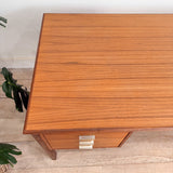 Danish Teak/Walnut Desk with Finished Back