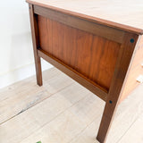Danish Teak/Walnut Desk with Finished Back