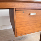 Danish Teak/Walnut Desk with Finished Back