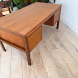 Danish Teak/Walnut Desk with Finished Back
