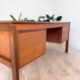 Danish Teak/Walnut Desk with Finished Back