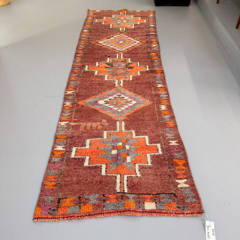 Turkish Runner - Maroon/Orange 3’4x10’2