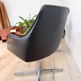 Pair of Vintage Black Swivel Chairs