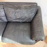 Vintage Black Leather Loveseat