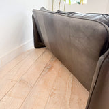 Vintage Black Leather Loveseat