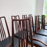 Set of 8 Teak Anders Jensen Dining Chairs - New Leather